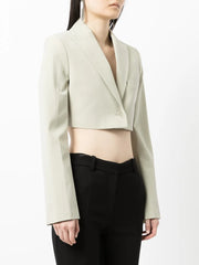 single-breasted cropped blazer