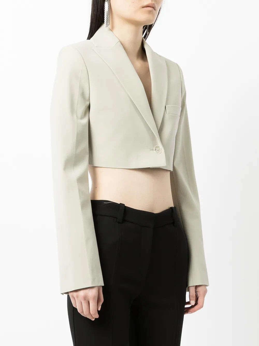 single-breasted cropped blazer