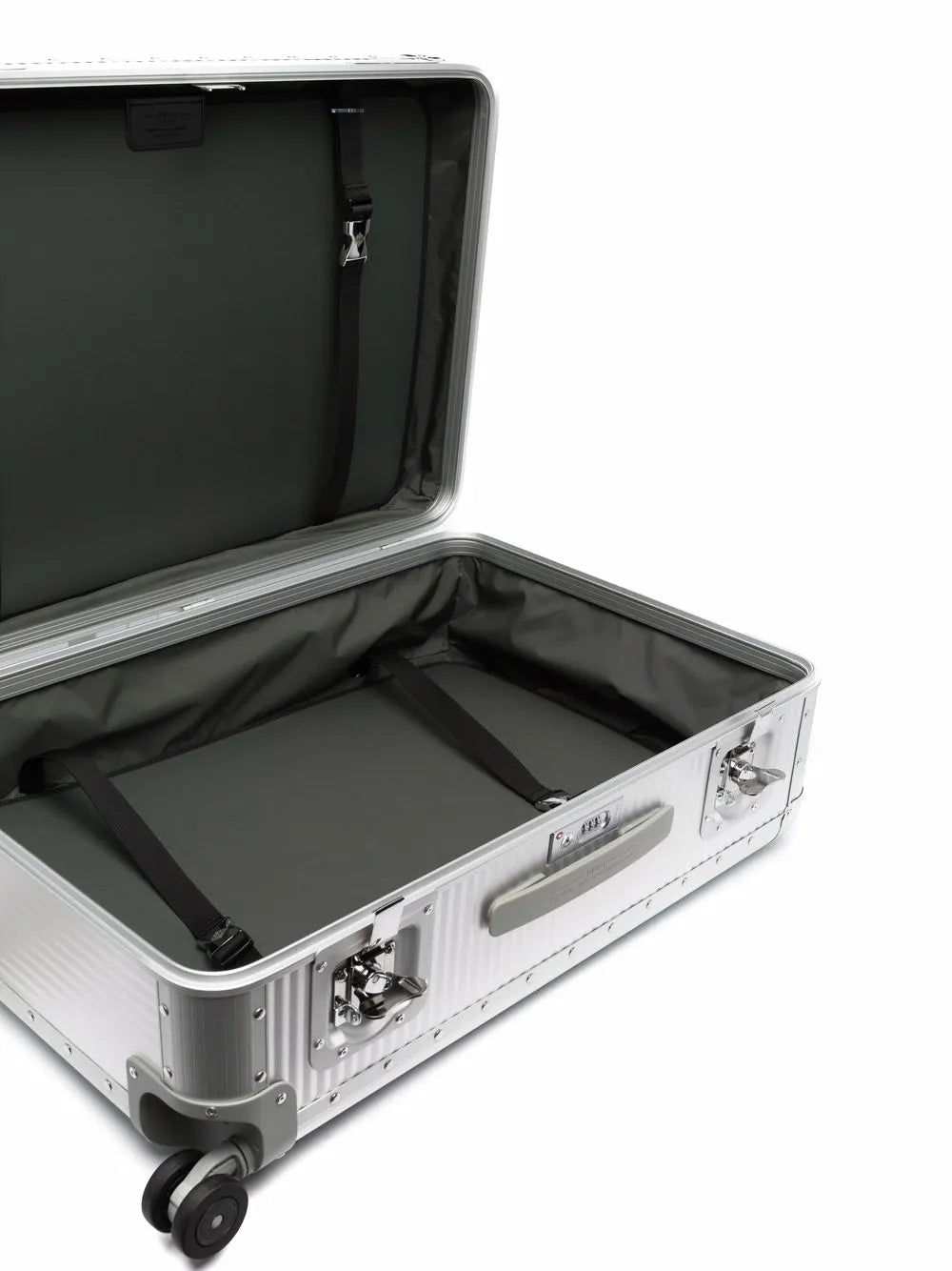 Bank S Spinner 76cm studded aluminum suitcase