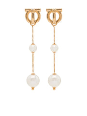 Gancini pearl-embellished drop earrings