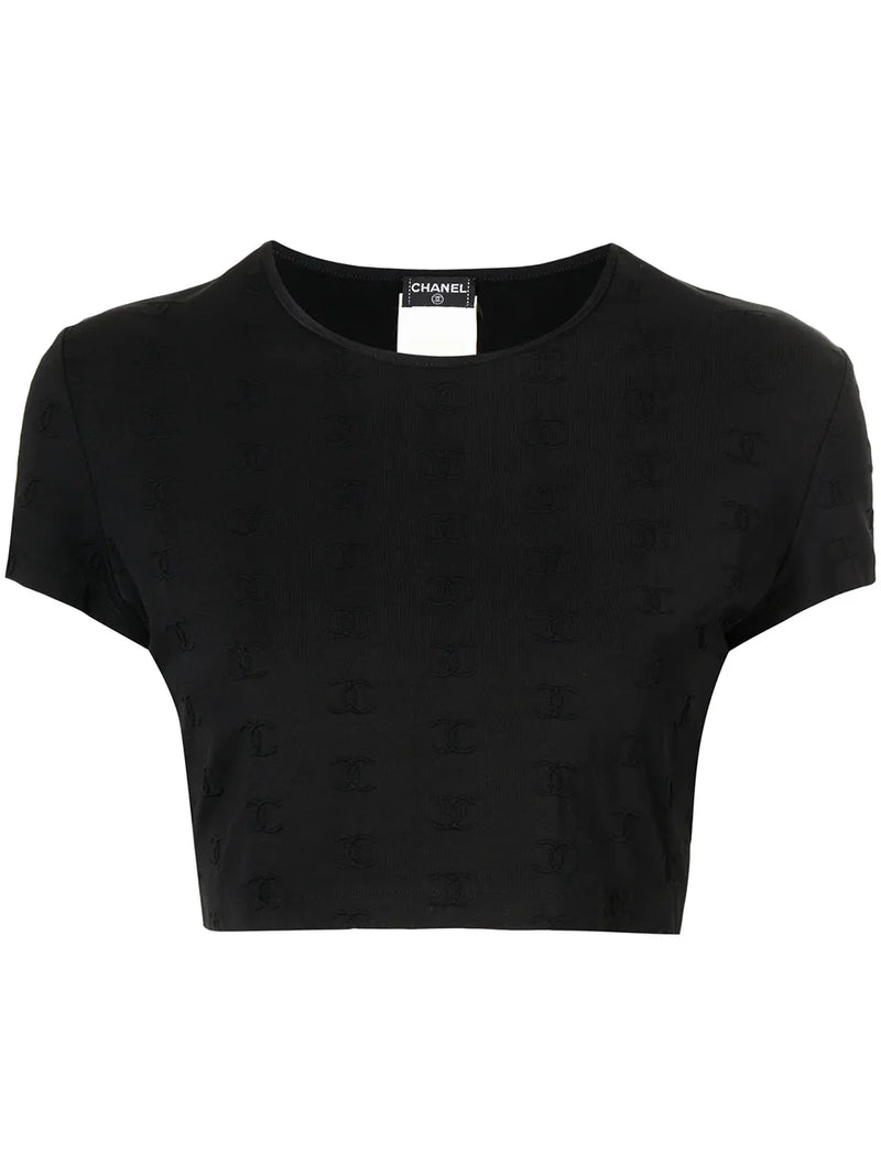 1997 CC logo-embroidered crop top