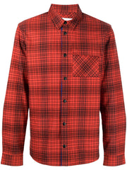 check-print long-sleeved shirt