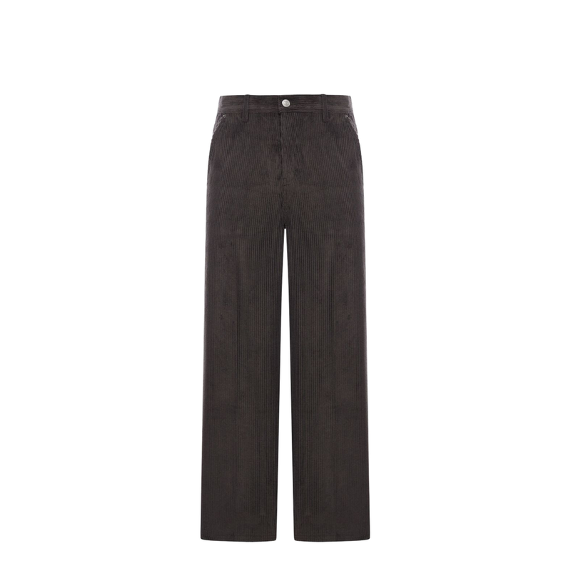 Anthracite Cotton Corduroy Large Fit Trousers