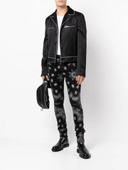 logo-print pyjama-shirt jacket