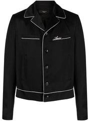 logo-print pyjama-shirt jacket