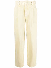 pleat-detail straight-leg trousers