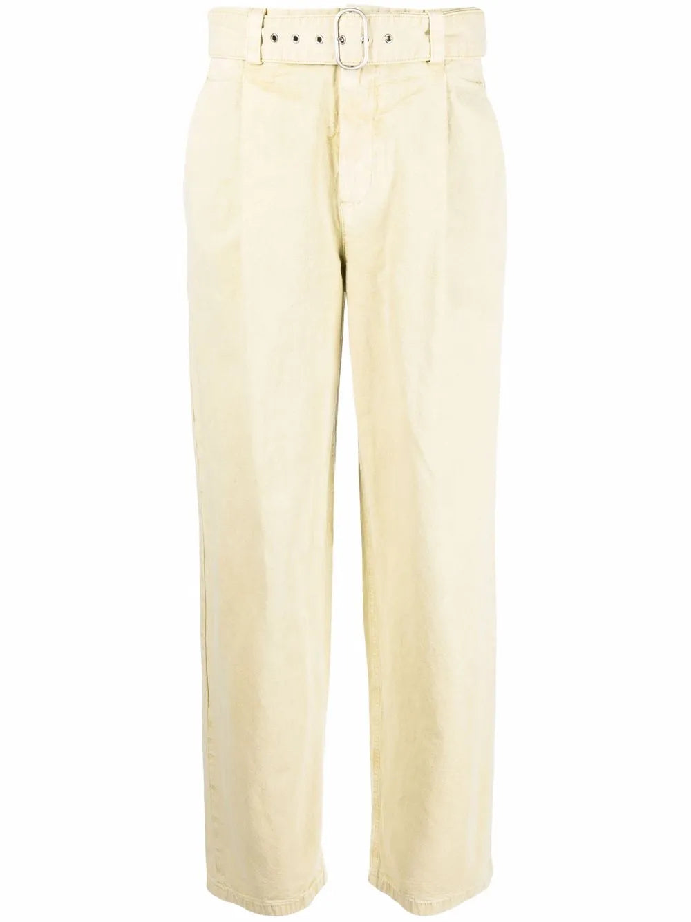 pleat-detail straight-leg trousers