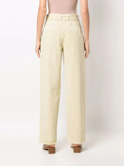 pleat-detail straight-leg trousers