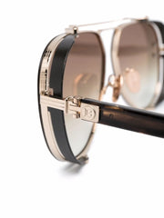 pilot-frame logo-arm sunglasses