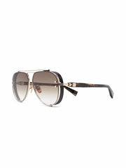 pilot-frame logo-arm sunglasses