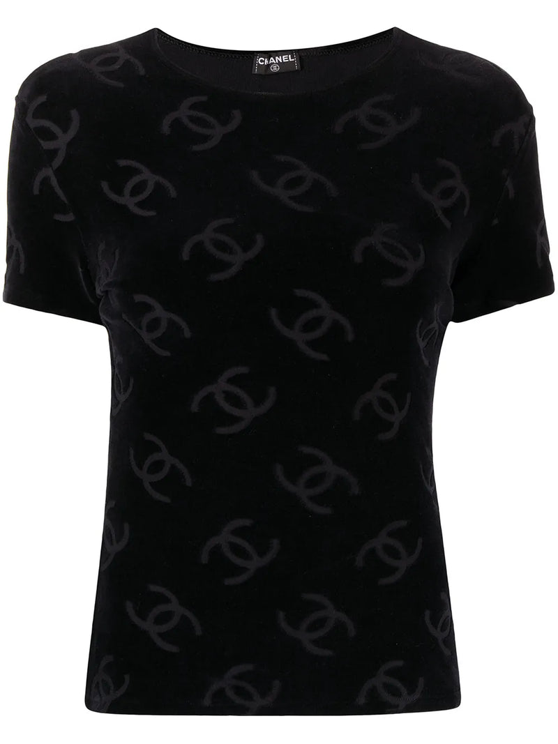 1996 CC pattern textured T-Shirt