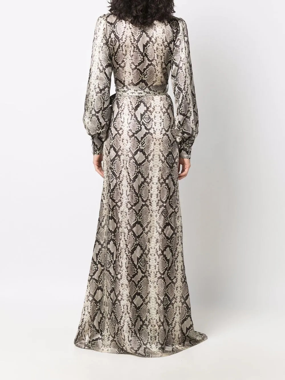 Python-print silk long dress