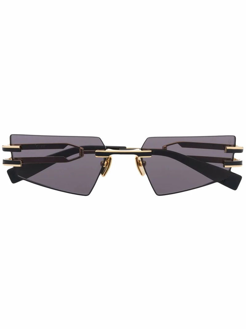 geometric frameless sunglasses