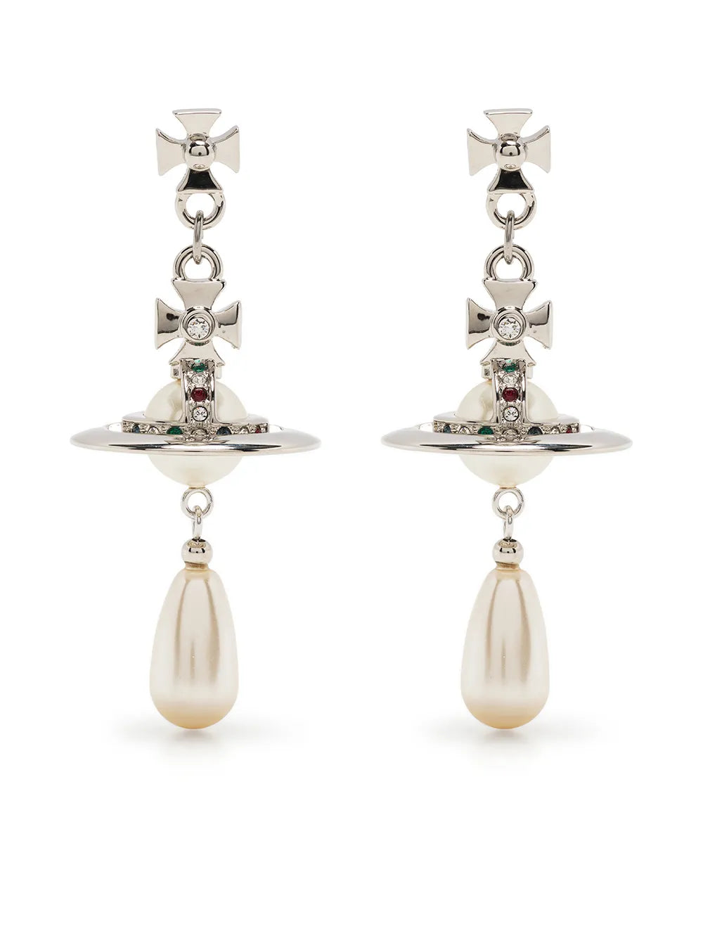 Orb crystal-embellished drop earrings