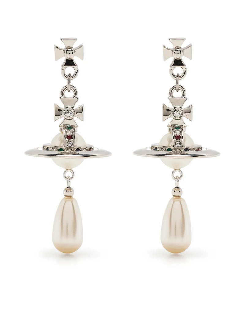Orb crystal-embellished drop earrings