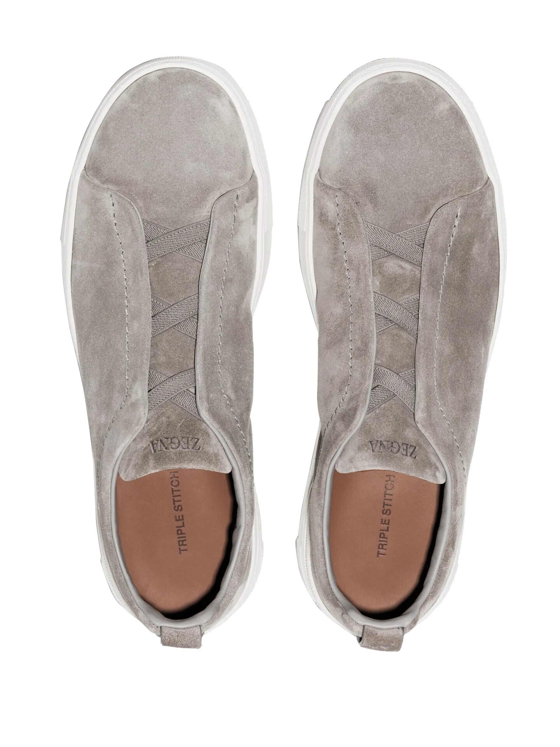 Zegna Triple Stitch suede sneakers grey