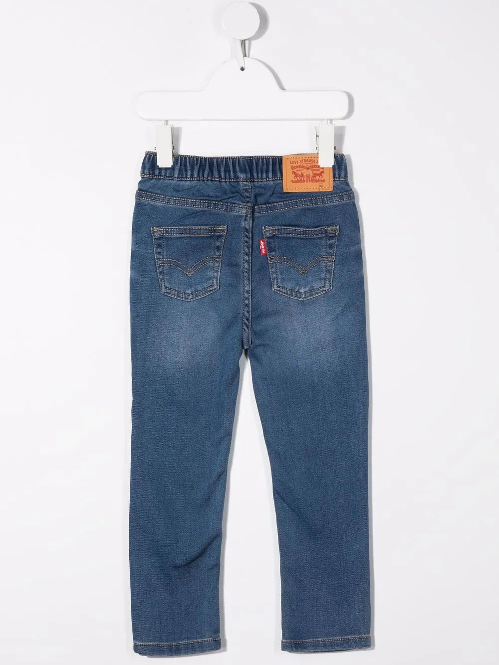 slim-cut denim jeans