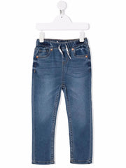slim-cut denim jeans