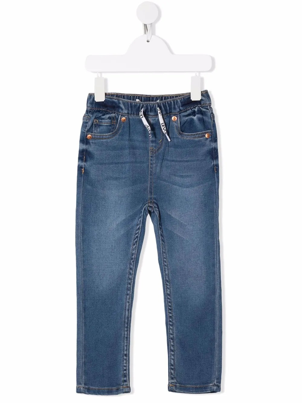 slim-cut denim jeans