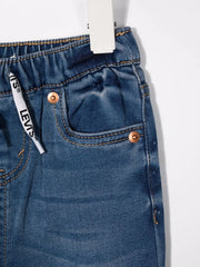 slim-cut denim jeans