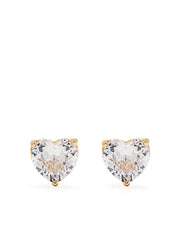 crystal heart-stud earrings