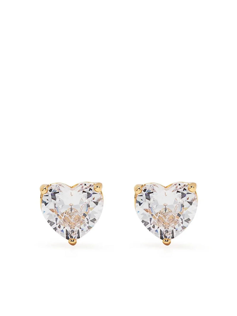 crystal heart-stud earrings