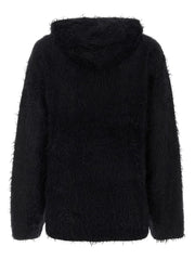 hooded wool cardigan