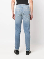 ripped slim-cut denim jeans