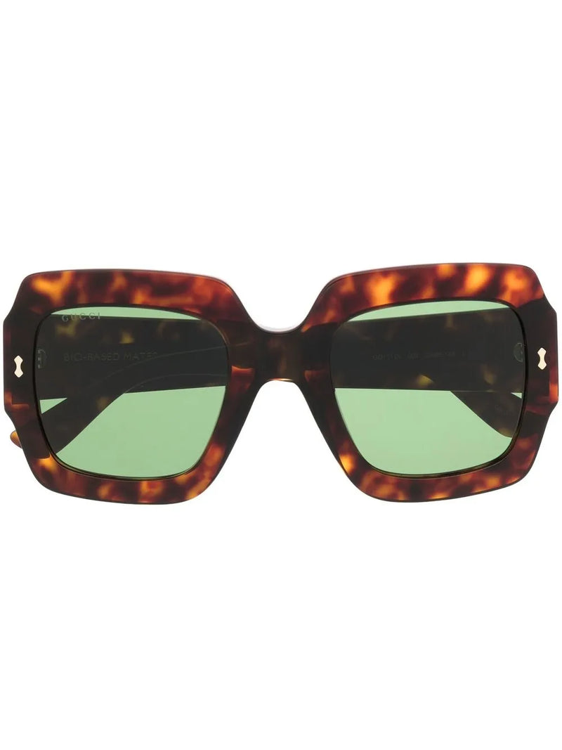 oversized tortoiseshell-frame sunglasses
