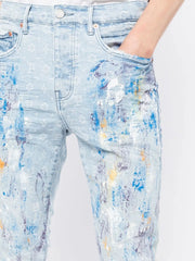 paint-splattered slim jeans