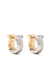 Gancini crystal-embellished hoop earrings