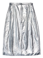 metallic-effect lamb skin skirt