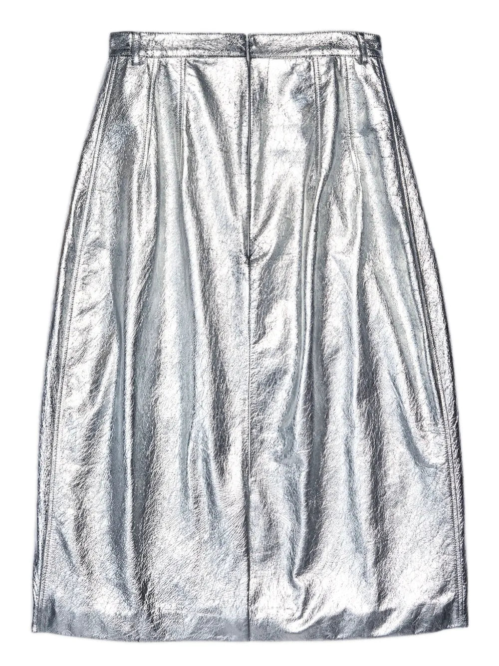 metallic-effect lamb skin skirt