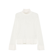 White High-Neck Knit Top