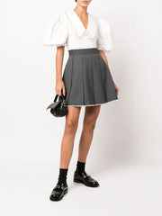 pleated A-line skirt