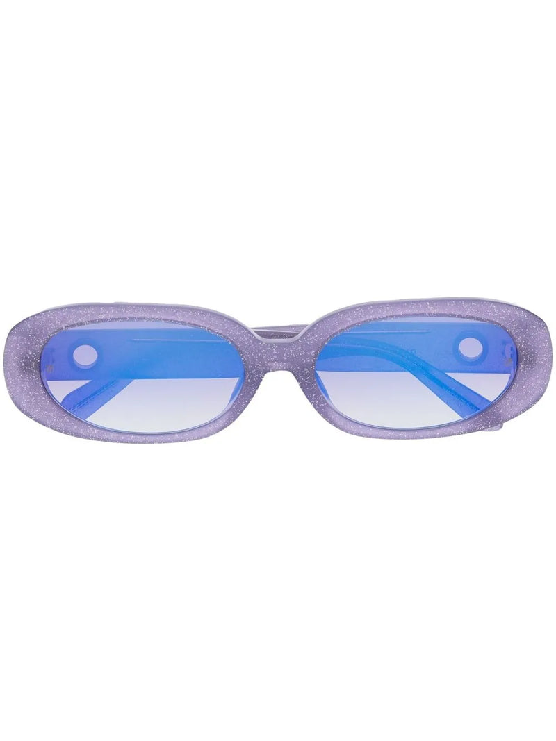 round-frame glitter sunglasses