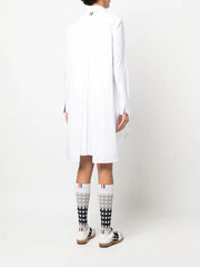 pleat-detail cotton shirtdress