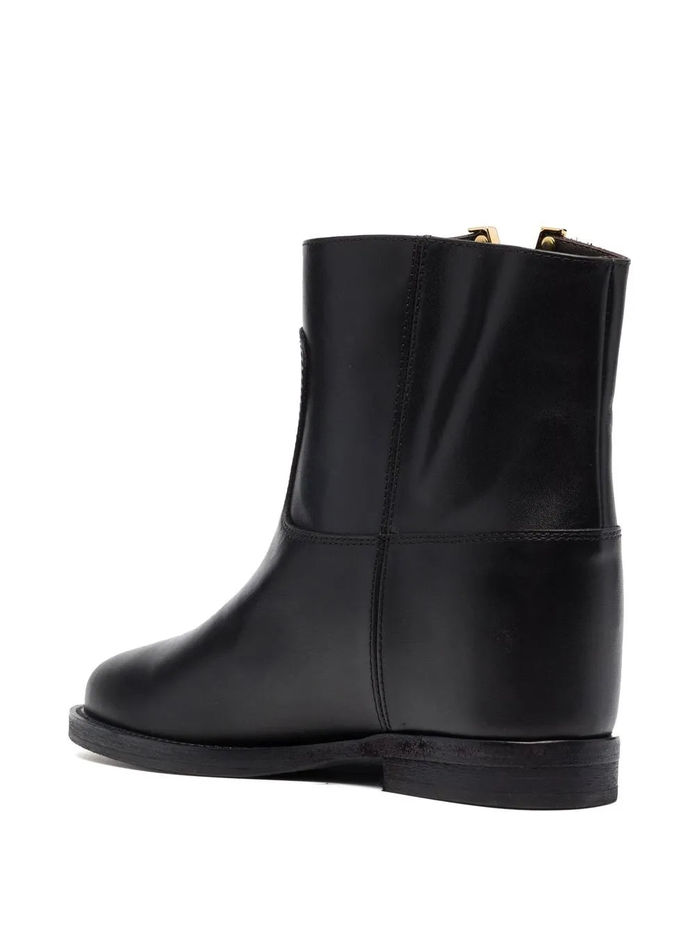 logo-detail leather ankle boots