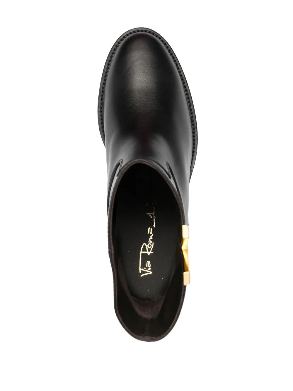 logo-detail leather ankle boots