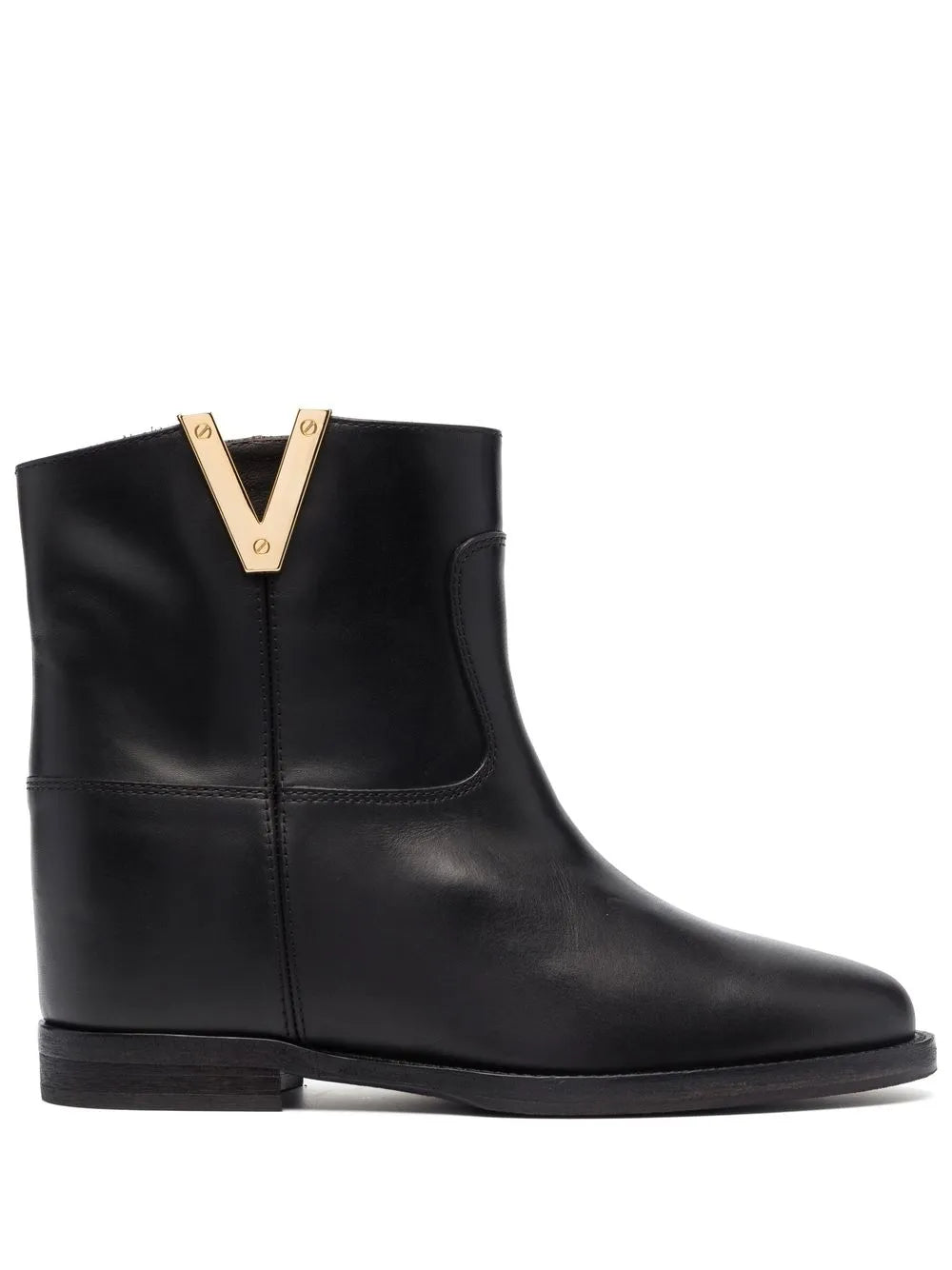 logo-detail leather ankle boots