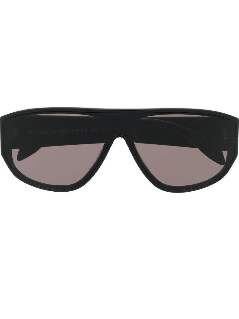 Graffiti-print square-frame sunglasses
