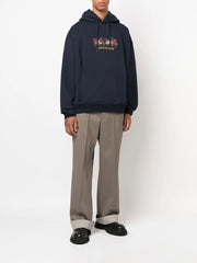 Logo Embroidered Drawstring Hoodie