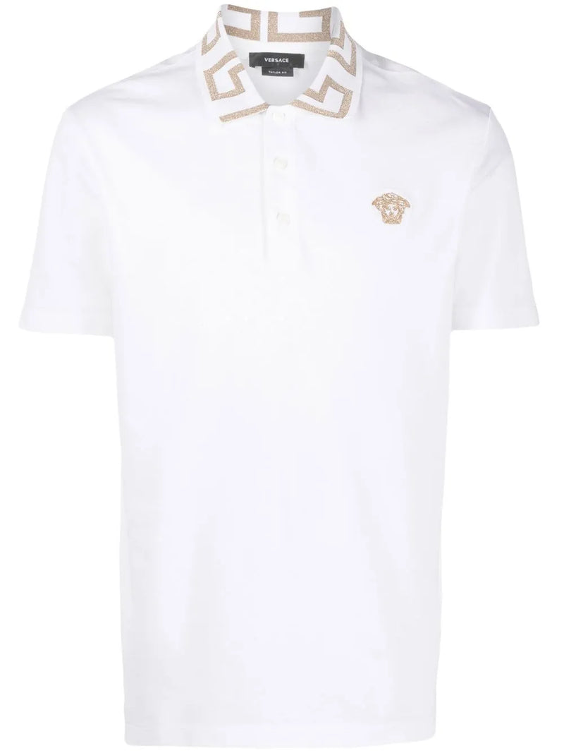 Embroidered cotton polo shirt