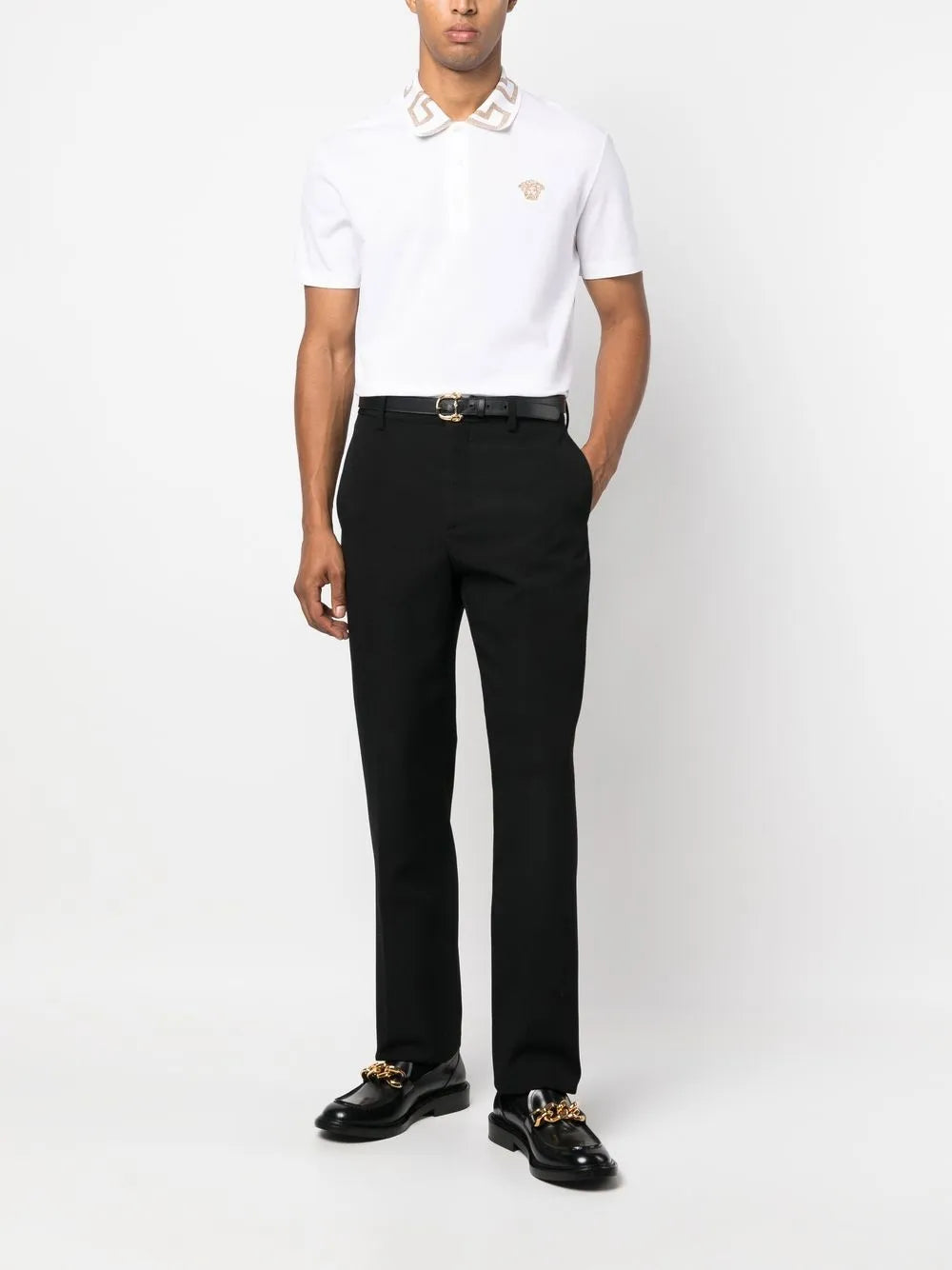 Embroidered cotton polo shirt