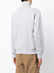 high-neck fine-ribbed sweatshirt