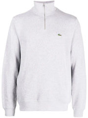 high-neck fine-ribbed sweatshirt