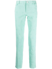 skull embroidery straight-leg trousers