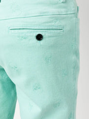skull embroidery straight-leg trousers