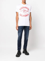 slim-cut denim jeans