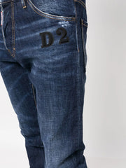 slim-cut denim jeans